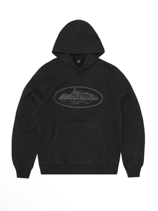 Corteiz Alcatraz Hoodie V2 'Triple Black'
