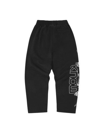 Corteiz x BBK Royale Open Hem Sweatpants Black