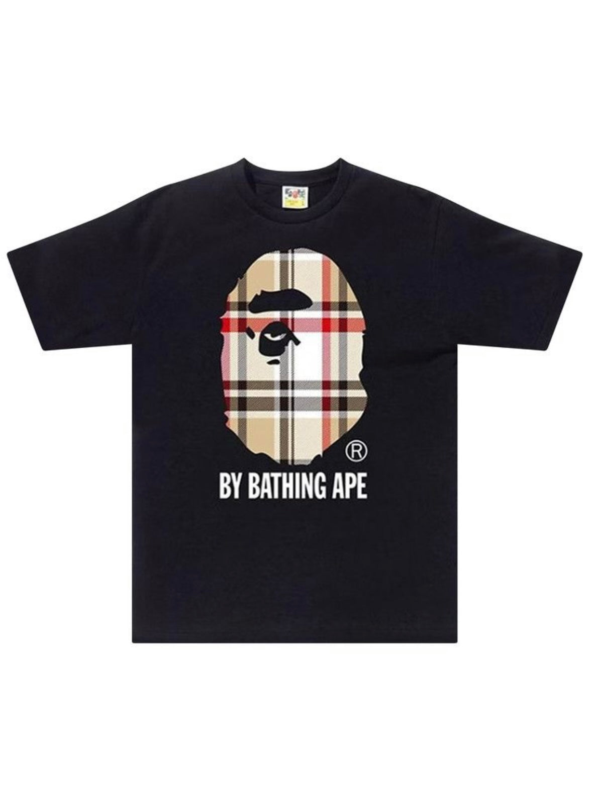 BAPE A Bathing Ape Check by Bathing Tee Black/Beige